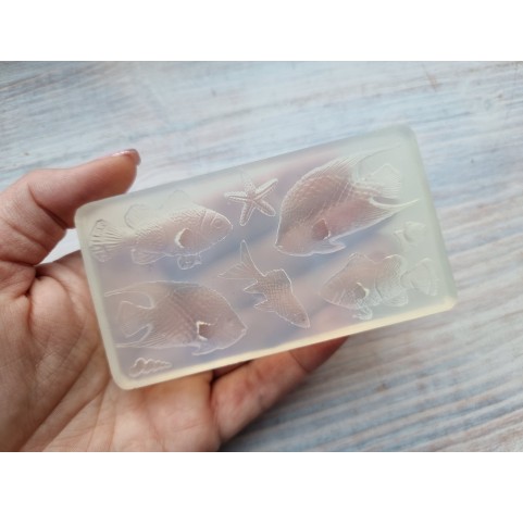 Silicone mold, Sea life set, style 5, 8 elements, ~ 0.5-2.5*1-4.5 cm, H:0.3-0.7 cm