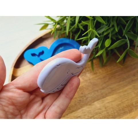 Silicone mold, Whale, ~ 4.1*7.6 cm, H:0.6 cm