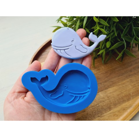Silicone mold, Whale, ~ 4.1*7.6 cm, H:0.6 cm