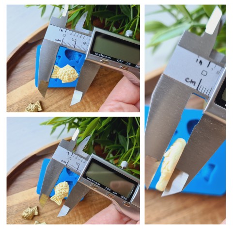 Silicone mold, Fish, style 3, 4 elements, ~ 1.4*2 cm, H:0.5 cm