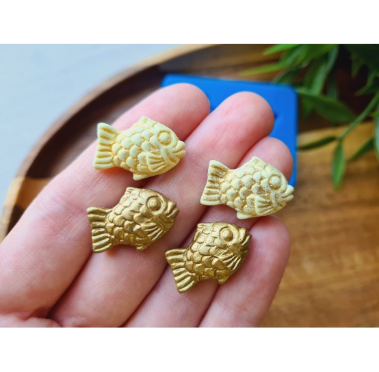 Silicone mold, Fish, style 3, 4 elements, ~ 1.4*2 cm, H:0.5 cm