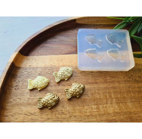 Silicone mold, Fish, style 3, 4 elements, ~ 1.4*2 cm, H:0.5 cm