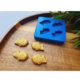 Silicone mold, Fish, style 4, 4 elements, ~ 1.5*2.5 cm, H:0.5 cm