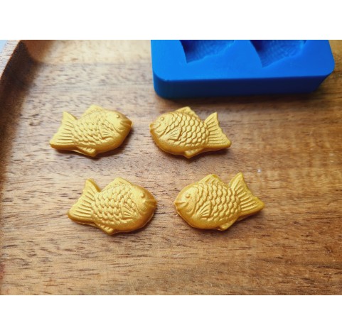 Silicone mold, Fish, style 4, 4 elements, ~ 1.5*2.5 cm, H:0.5 cm