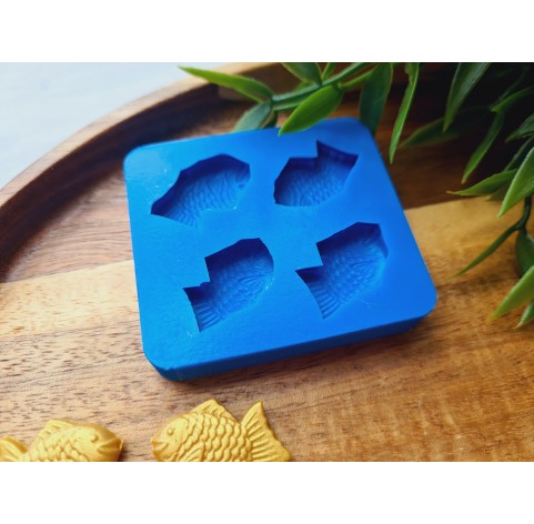 Silicone mold, Fish, style 4, 4 elements, ~ 1.5*2.5 cm, H:0.5 cm