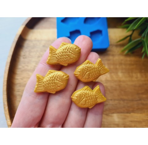 Silicone mold, Fish, style 4, 4 elements, ~ 1.5*2.5 cm, H:0.5 cm