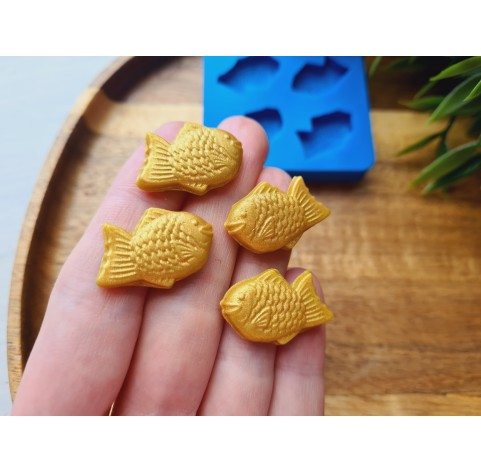 Silicone mold, Fish, style 4, 4 elements, ~ 1.5*2.5 cm, H:0.5 cm