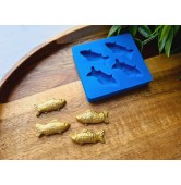Silicone mold, Fish, style 5, 4 elements, ~ 1.2*2.5 cm, H:0.4 cm