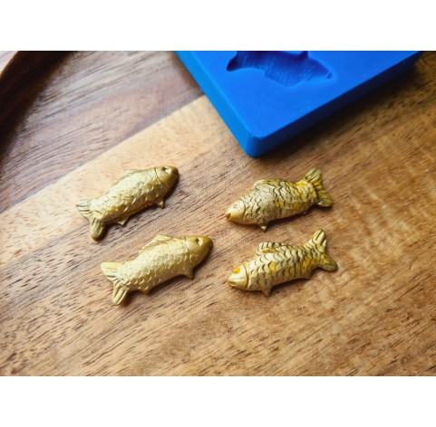 Silicone mold, Fish, style 5, 4 elements, ~ 1.2*2.5 cm, H:0.4 cm