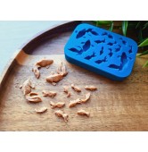 Silicone mold, Fish, style 6, 13 elements, ~ 0.5*2.3 cm, H:0.3-0.5 cm
