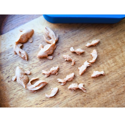 Silicone mold, Fish, style 6, 13 elements, ~ 0.5*2.3 cm, H:0.3-0.5 cm