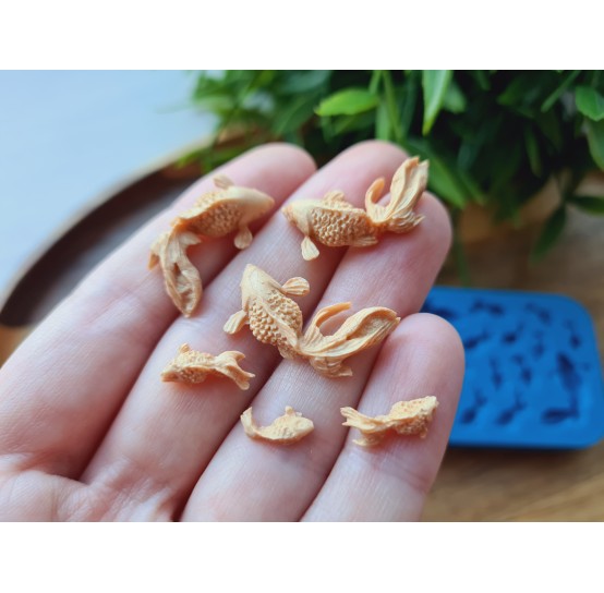 Silicone mold, Fish, style 6, 13 elements, ~ 0.5*2.3 cm, H:0.3-0.5 cm