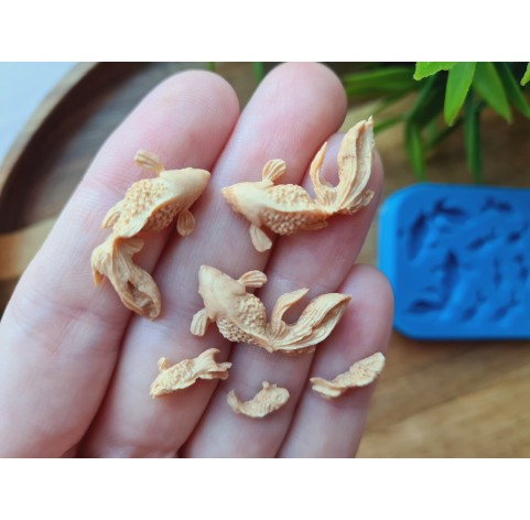 Silicone mold, Fish, style 6, 13 elements, ~ 0.5*2.3 cm, H:0.3-0.5 cm