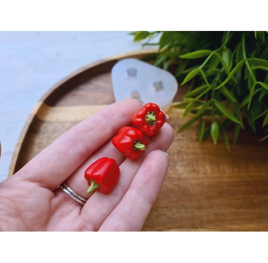 Silicone mold, Bell pepper with greens, 3 elements, ~ Ø 1.3-1.4 cm, H:2 cm