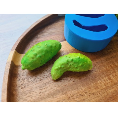 Silicone mold, Cucumber, style 3, 2 elements, ~ 2*3.8 cm, 2*4.4 cm, H:1.7-1.9 cm