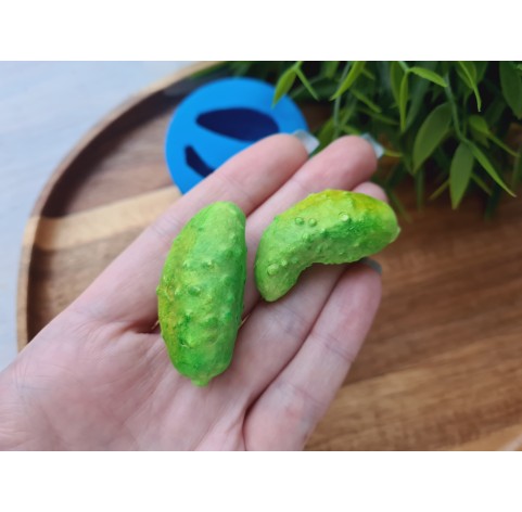 Silicone mold, Cucumber, style 3, 2 elements, ~ 2*3.8 cm, 2*4.4 cm, H:1.7-1.9 cm