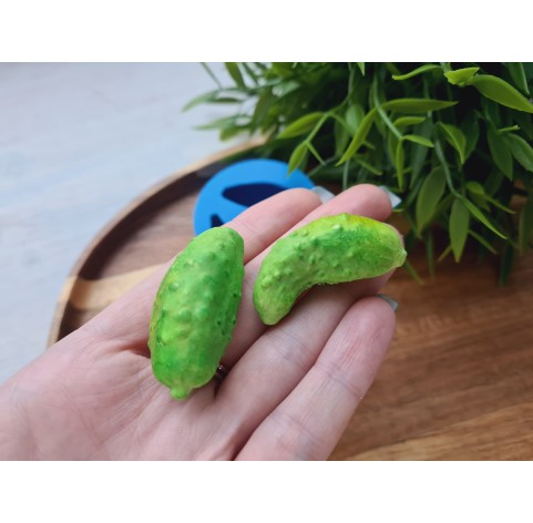 Silicone mold, Cucumber, style 3, 2 elements, ~ 2*3.8 cm, 2*4.4 cm, H:1.7-1.9 cm