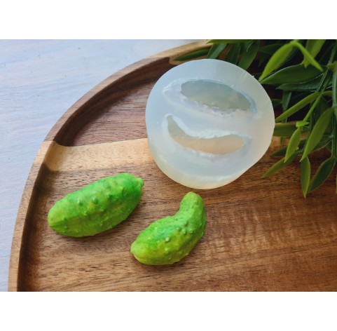 Silicone mold, Cucumber, style 3, 2 elements, ~ 2*3.8 cm, 2*4.4 cm, H:1.7-1.9 cm