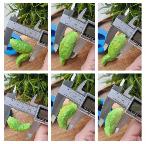 Silicone mold, Cucumber, style 3, 2 elements, ~ 2*3.8 cm, 2*4.4 cm, H:1.7-1.9 cm