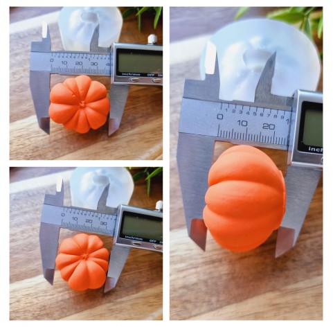 Silicone mold, Pumpkin, style 5, ~ Ø 3.5*3.8 cm, H:2.5 cm