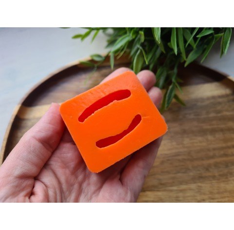 Silicone mold, Cucumber, style 5, 2 elements, ~ 1.7*4.5 cm, 1.4*4.2 cm, H:1.5 cm