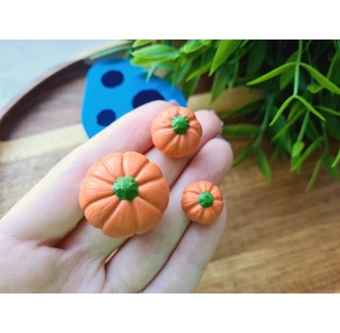 Silicone mold, Pumpkin, style 6, 3 elements, ~ Ø 1.5-2.2 cm, H:1.1-2 cm