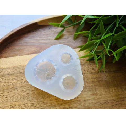 Silicone mold, Pumpkin, style 6, 3 elements, ~ Ø 1.5-2.2 cm, H:1.1-2 cm
