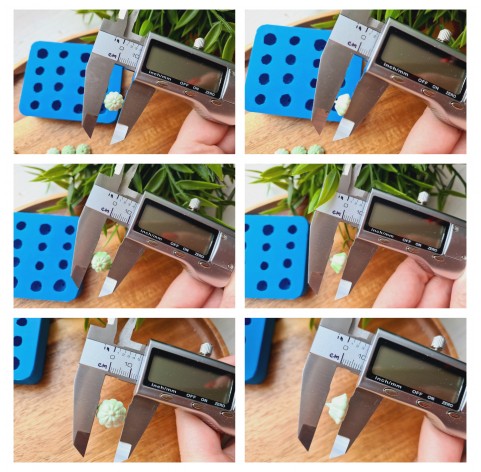 Silicone mold, Pattypan squash, scale 1:6, style 2, 6 elements, ~ Ø 1-1.3 cm, H:0.6-0.9 cm