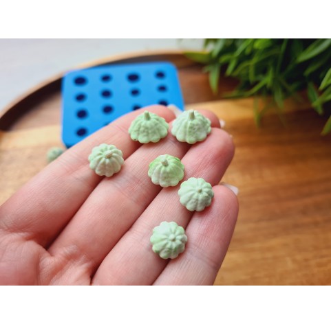 Silicone mold, Pattypan squash, scale 1:6, style 2, 6 elements, ~ Ø 1-1.3 cm, H:0.6-0.9 cm