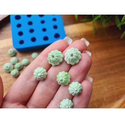 Silicone mold, Pattypan squash, scale 1:6, style 2, 6 elements, ~ Ø 1-1.3 cm, H:0.6-0.9 cm