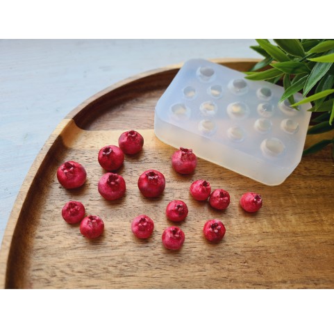Silicone mold, Pomegranate, scale 1:6, style 3, 15 elements, ~ Ø 0.9-1.2 cm, H:0.9-1.3 cm