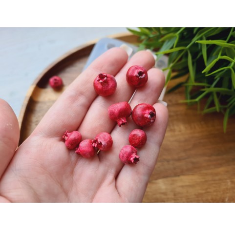 Silicone mold, Pomegranate, scale 1:6, style 3, 15 elements, ~ Ø 0.9-1.2 cm, H:0.9-1.3 cm