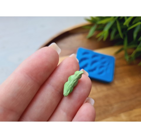Silicone mold, Pea pod, 1:6-1:12 scale, style 2, ~ 0.3-1.7 cm, H:0.1-0.3 cm