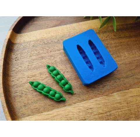 Silicone mold, Pea pod, style 3, 2 elements, ~ 1*4.3 cm, H:0.8 cm