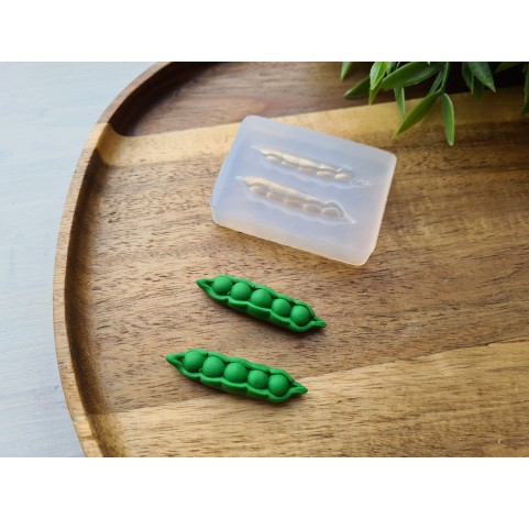 Silicone mold, Pea pod, style 3, 2 elements, ~ 1*4.3 cm, H:0.8 cm