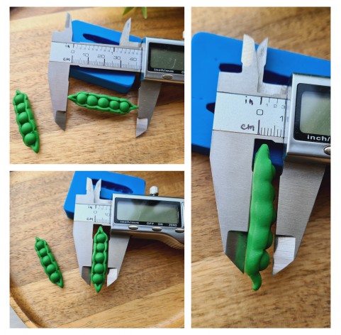 Silicone mold, Pea pod, style 3, 2 elements, ~ 1*4.3 cm, H:0.8 cm