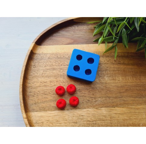 Silicone mold, Tomato, scale 1:6, style 2, 4 elements, ~ Ø 1.3 cm, H:1 cm