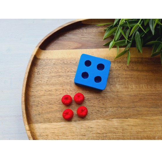 Silicone mold, Tomato, scale 1:6, style 2, 4 elements, ~ Ø 1.3 cm, H:1 cm