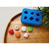 Silicone mold, Vegetable set, style 2, 6 elements, ~ 1.4-2.1 cm, H:1.2-1.6 cm