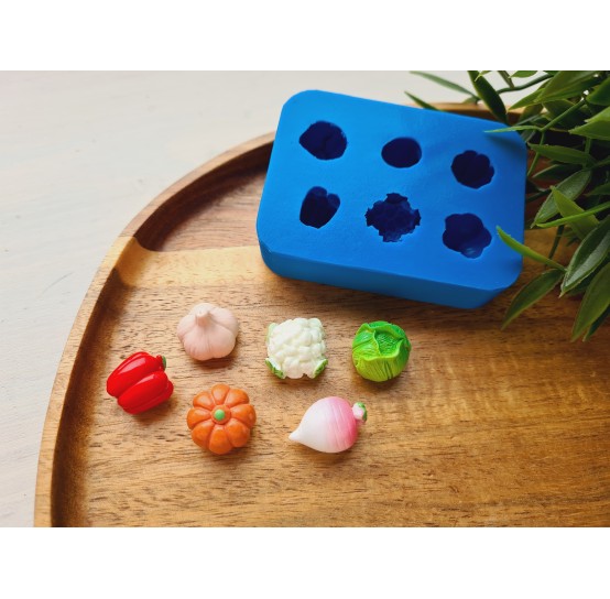 Silicone mold, Vegetable set, style 2, 6 elements, ~ 1.4-2.1 cm, H:1.2-1.6 cm