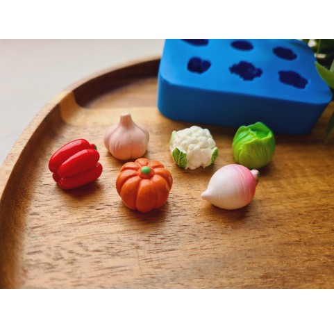 Silicone mold, Vegetable set, style 2, 6 elements, ~ 1.4-2.1 cm, H:1.2-1.6 cm