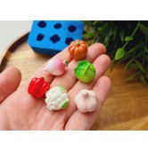 Silicone mold, Vegetable set, style 2, 6 elements, ~ 1.4-2.1 cm, H:1.2-1.6 cm