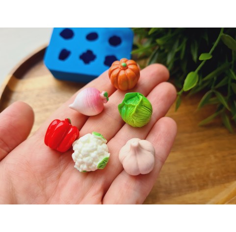 Silicone mold, Vegetable set, style 2, 6 elements, ~ 1.4-2.1 cm, H:1.2-1.6 cm