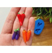 Silicone mold, Vegetable set, style 4, 3 elements, ~ 1.3-2.5 cm, H:0.8-1.2 cm