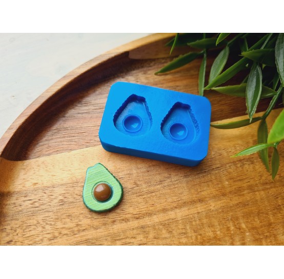 Silicone mold, Avocado, style 2, 2 elements, ~ 1.6*1.9 cm, H:0.6 cm
