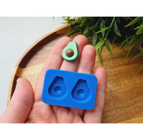 Silicone mold, Avocado, style 2, 2 elements, ~ 1.6*1.9 cm, H:0.6 cm