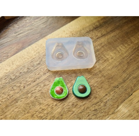 Silicone mold, Avocado, style 2, 2 elements, ~ 1.6*1.9 cm, H:0.6 cm