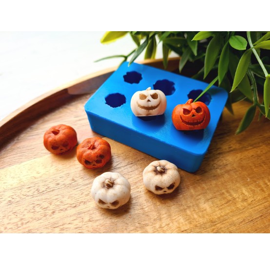 Silicone mold, Pumpkin, style 10, 6 elements, ~ 1.7*1.5 cm, H:1.4 cm