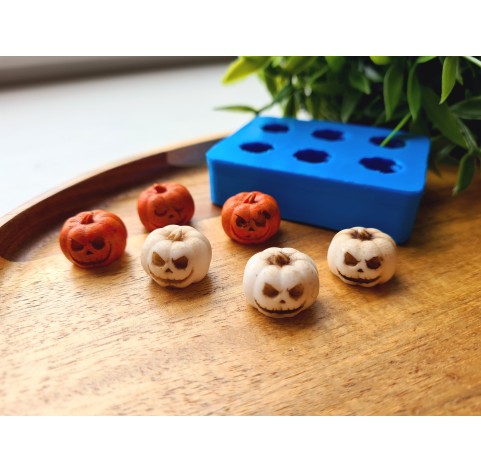 Silicone mold, Pumpkin, style 10, 6 elements, ~ 1.7*1.5 cm, H:1.4 cm
