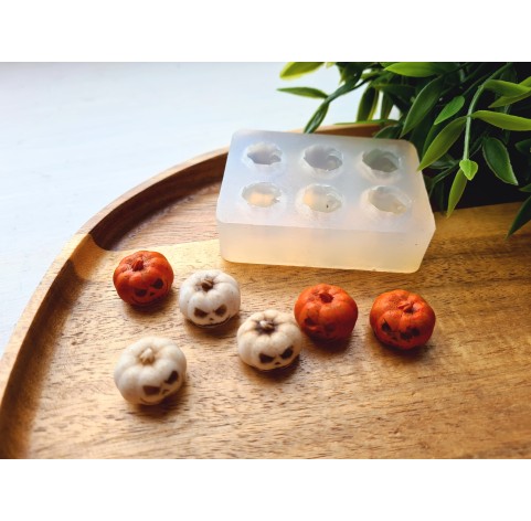 Silicone mold, Pumpkin, style 10, 6 elements, ~ 1.7*1.5 cm, H:1.4 cm